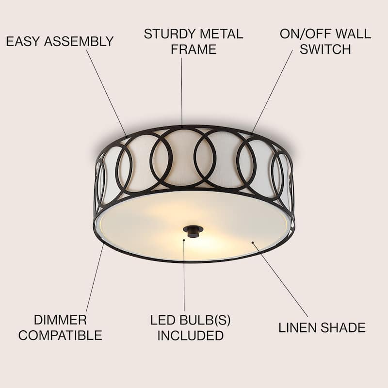 Elizabeth Metal LED Flush Mount, by JONATHAN Y
