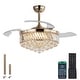 preview thumbnail 4 of 19, Kviflon 48" Crystal Fandelier Ceiling Fan with Light and Retractable Blades LED Dimmable for Bedroom Living Room - 48 Inches