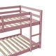 preview thumbnail 6 of 8, Twin over Twin Low Height Bunk Bed with Ladder, Maximized Space, Pink