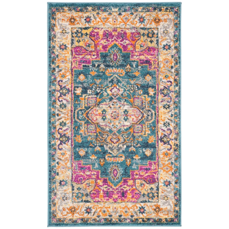 SAFAVIEH Madison Carma Boho Oriental Medallion Rug - 2'6" x 4' - Blue/Multi
