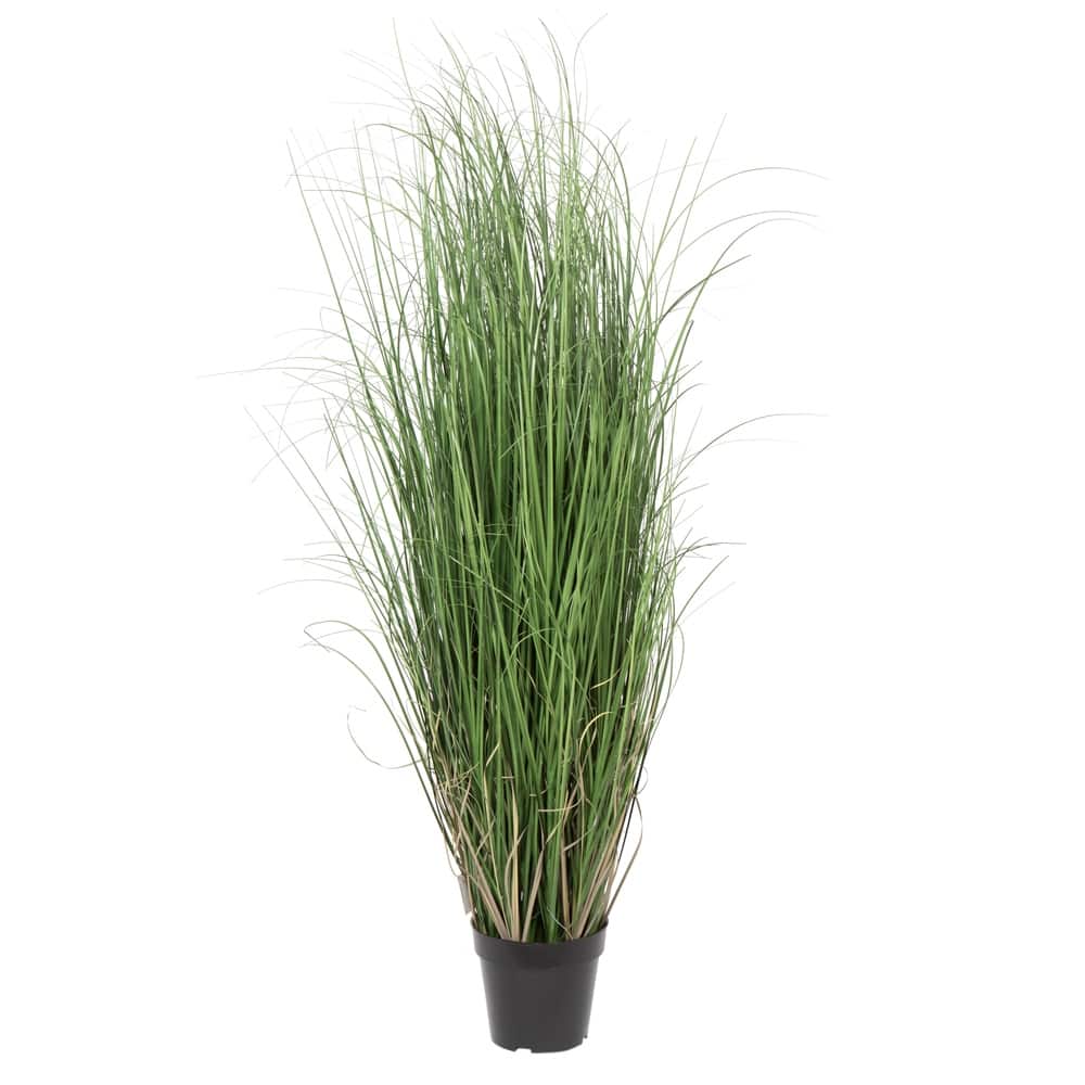 Vickerman 48" PVC Artificial Potted Green Curled Grass.