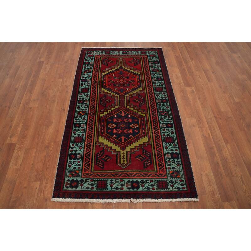 Hand Knotted Oriental 100% Wool Carpet Traditional Tribal Red Ardebil Area Rug - 5' 2'' X 3' 0''