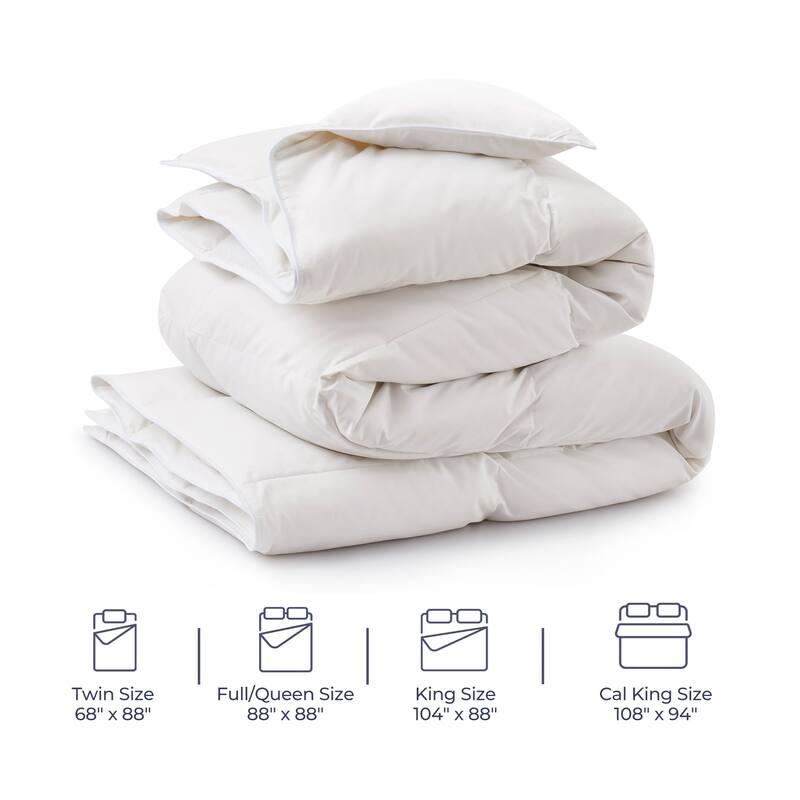 Lightweight All Season White Goose Feather Down Comforter Duvet Insert
