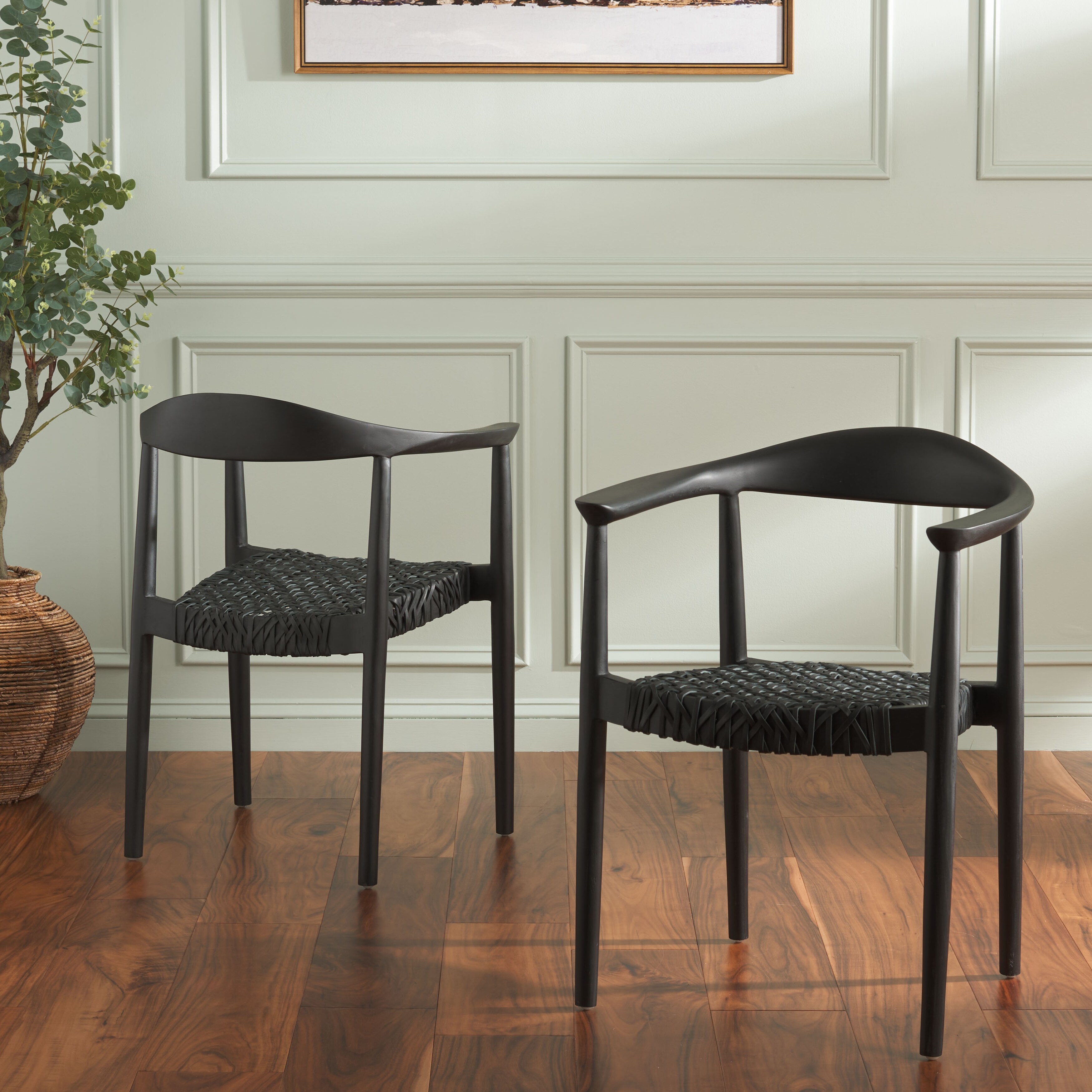 SAFAVIEH Bandelier Solid Wood Stacking Dining Chair (Set of