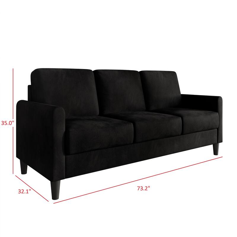 Clayfell Goliad Velvet Arm Sofa with Pocket Spring, Soft Cushions, Clean Lines Design