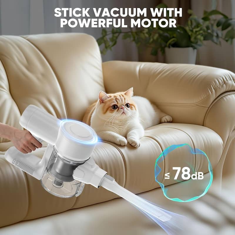 Cordless Stick Vacuum Cleaners for Home Rechargeable Lightweight for Hard Floor and Pet Hair Removal, Handheld Carpet Sweeper