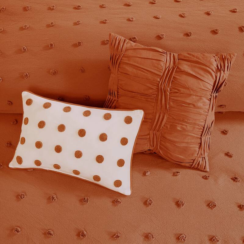 Intelligent Design Maize Cotton Jacquard Comforter Set with Euro Shams and Throw Pillows