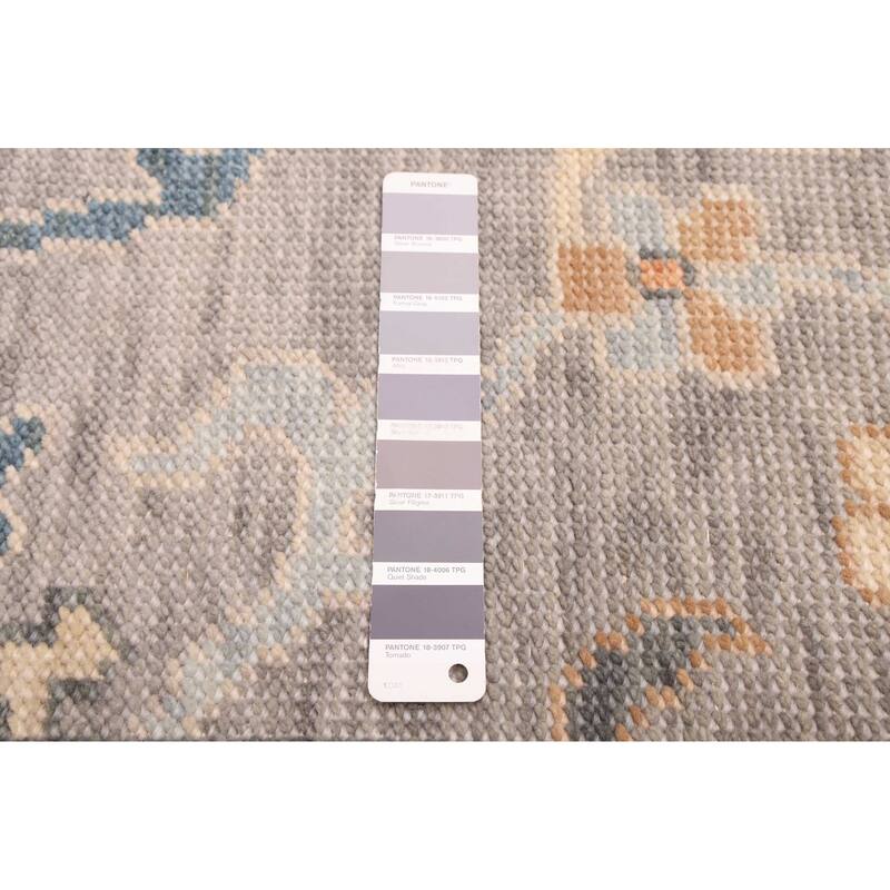 ECARPETGALLERY Hand-knotted Modern Oushak Grey Wool Rug - 6'1 x 9'0