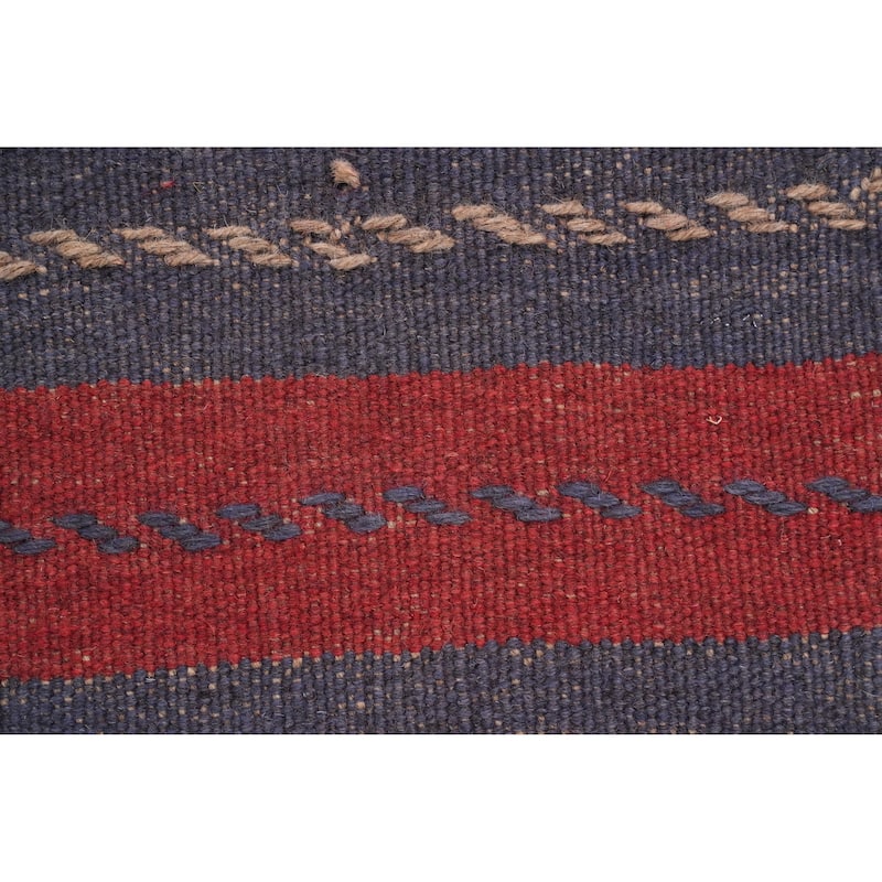 Hand Knotted Oriental 100% Wool Carpet Traditional Tribal Red Balouch Runner Rug - 8' 4'' X 2' 1''