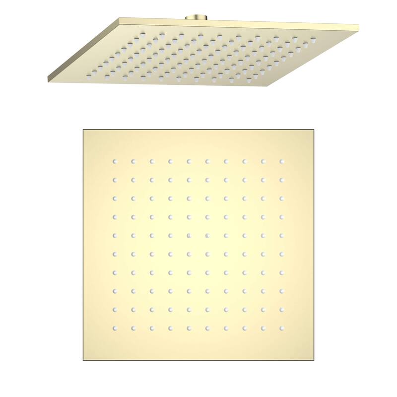Cube 10" Metal Thin Profile Rain Shower Head 1.75 GPM - Brushed Gold