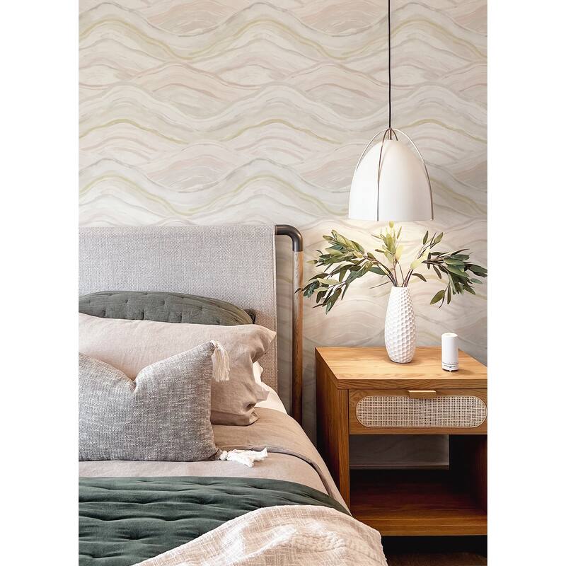 A-Street Prints Dorea Pastel Striated Waves Wallpaper