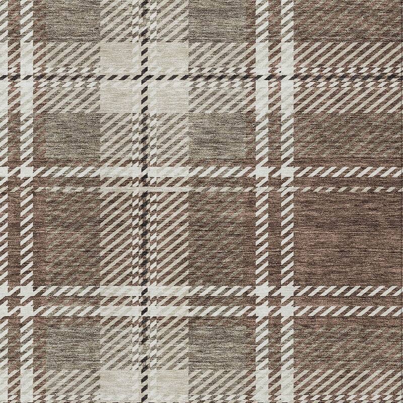 HomeRoots Plaid Transitional Rectangle Outdoor Rug