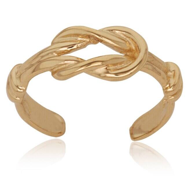 14 karat Gold Love-Knot AdjustableToe Ring - Orange