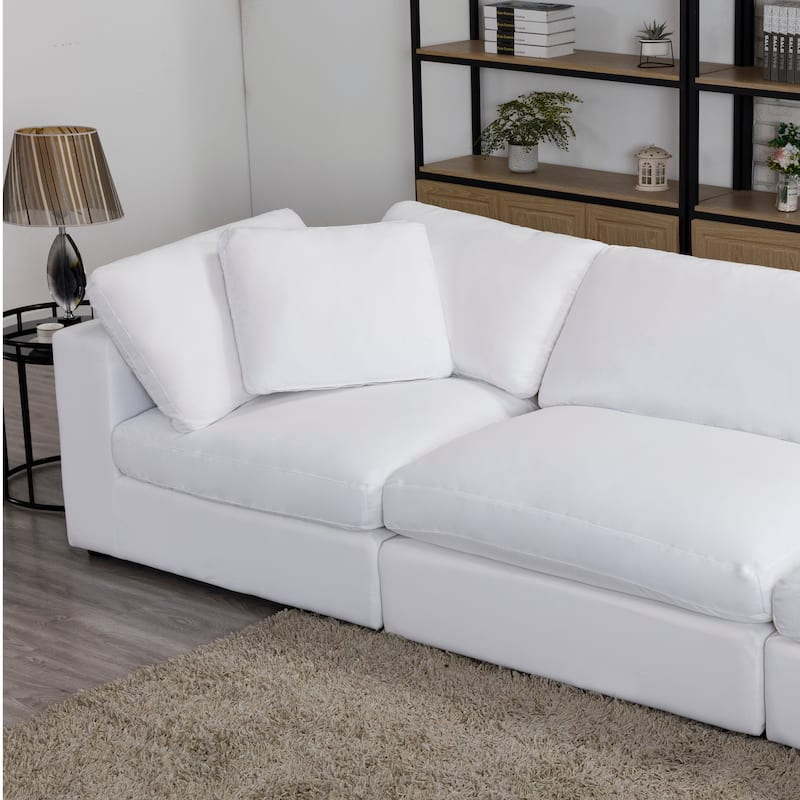 Roundhill Furniture Rivas Contemporary Feather Fill 5-Piece Modular Sectional Sofa
