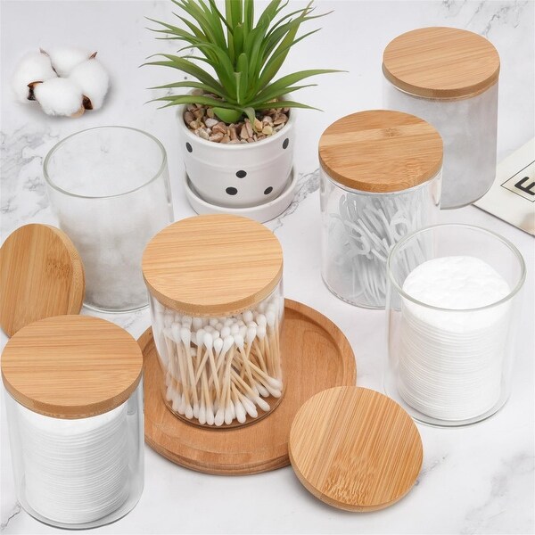 Glass Qtip Holder Dispenser Set - clear - Bed Bath & Beyond - 42734660