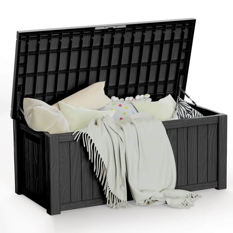 Outdoor Patio Storage Resin Lockable Deck Box - 120gal.Black