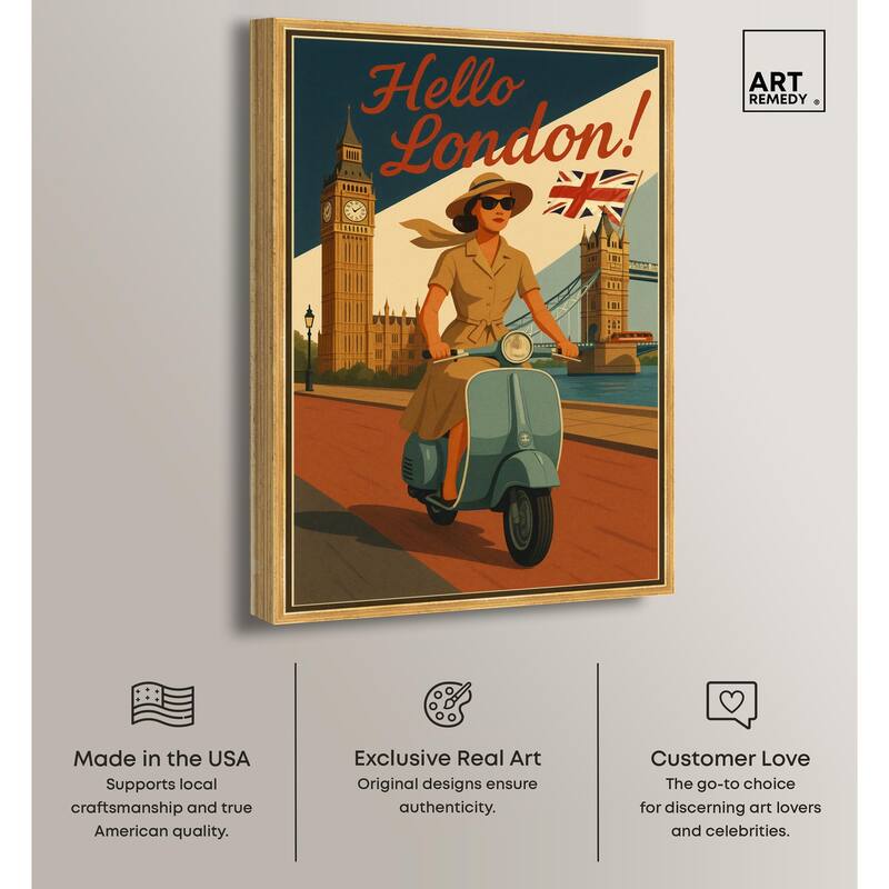 Scooter English Travel Canvas by Art Remedy