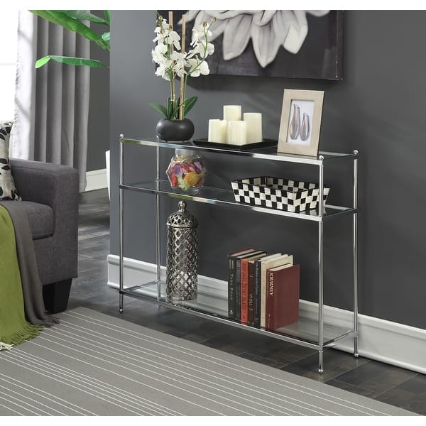 slide 2 of 18, Convenience Concepts Royal Crest 3 Tier Glass Console Table