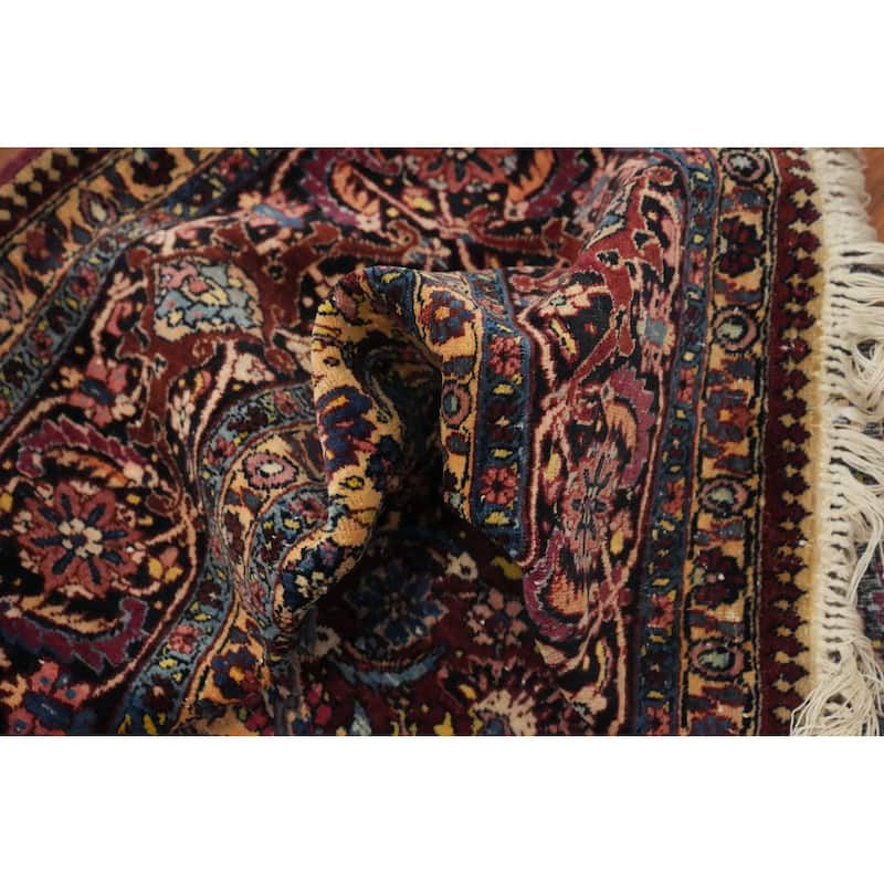 Hand Knotted Oriental 100% Wool Carpet Traditional Floral Red Mashad Area Rug - 5' 9'' X 4' 4''