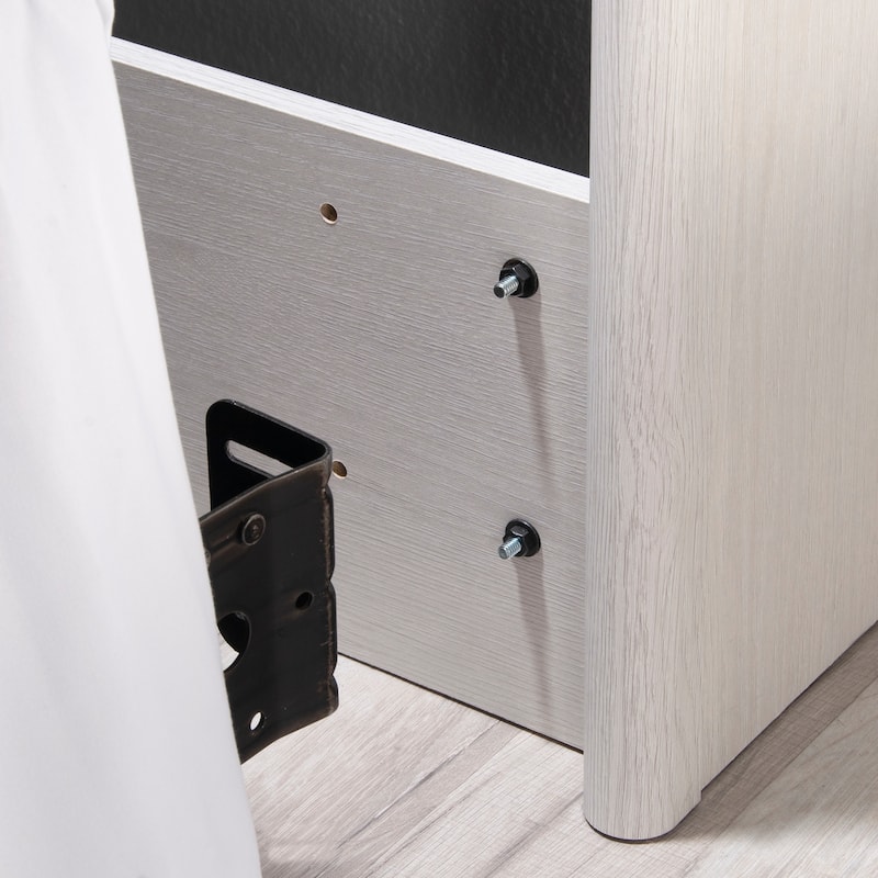 Engineered Wood Vintage Full/Queen Bookcase Headboard with Spacious Storage Cubby