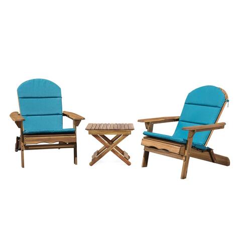 Malibu Outdoor Acacia Wood Chat Set w/ Water-resistant Cushions by Christopher Knight Home
