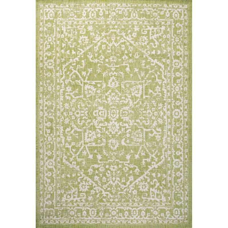 JONATHAN Y Medallion Textured Weave Indoor/Outdoor Area Rug - 9 X 12 - Green/Cream