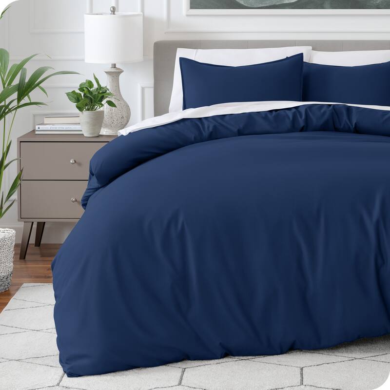 Bare Home Soft Hypoallergenic Microfiber Duvet Cover and Sham Set - Dark Blue - Twin XL