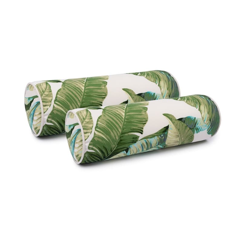 Sherry Kline Tropical Leaves Indoor/Outdoor Cushions & Pillows - 6"x18" Neckbolster