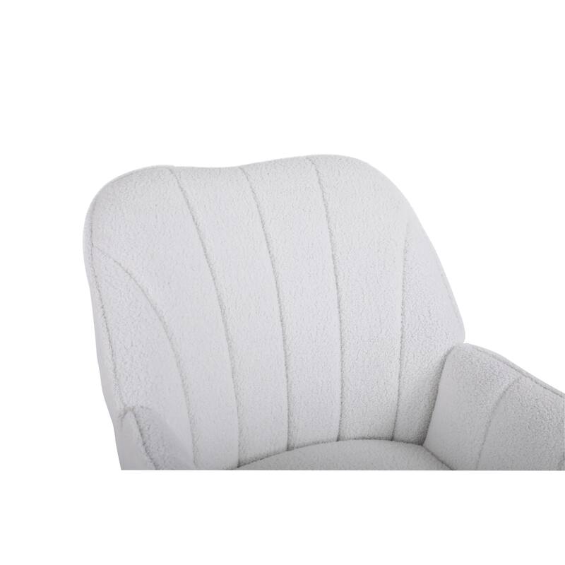 Modern Mid Century 28.7" Sherpa Arm Chair with Iron Legs for Living Room