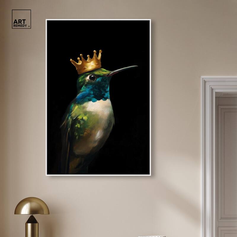 Crowned Azure Bird II Canvas by Art Remedy