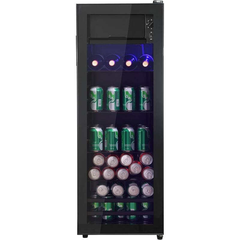 4.5 Cu.Ft Mini Fridge with Freezer, Compact Single-Door Refrigerator with LED Light