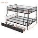 preview thumbnail 3 of 8, Full XL Over Queen Metal Bunk Bed with 2 Drawers,Stylish Metal Frame Bed,Easy Assembly],Black