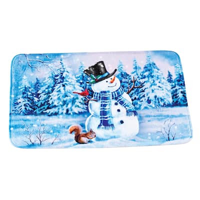 Winter Wonderland Snowman Printed Bath Mat
