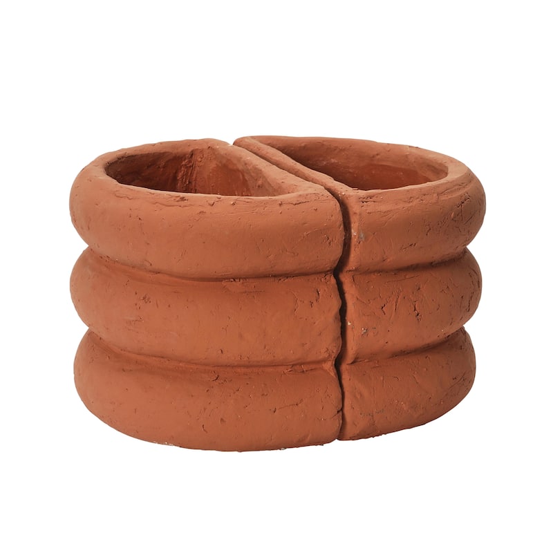 Terracotta Vase Bookends - 10.8"L x 8.5"W x 6.0"H