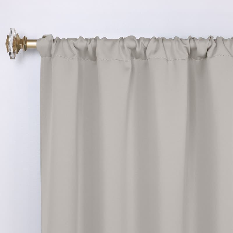 Superior Solid Machine Washable Room Darkening Semi-Blackout Curtains, Set of 2