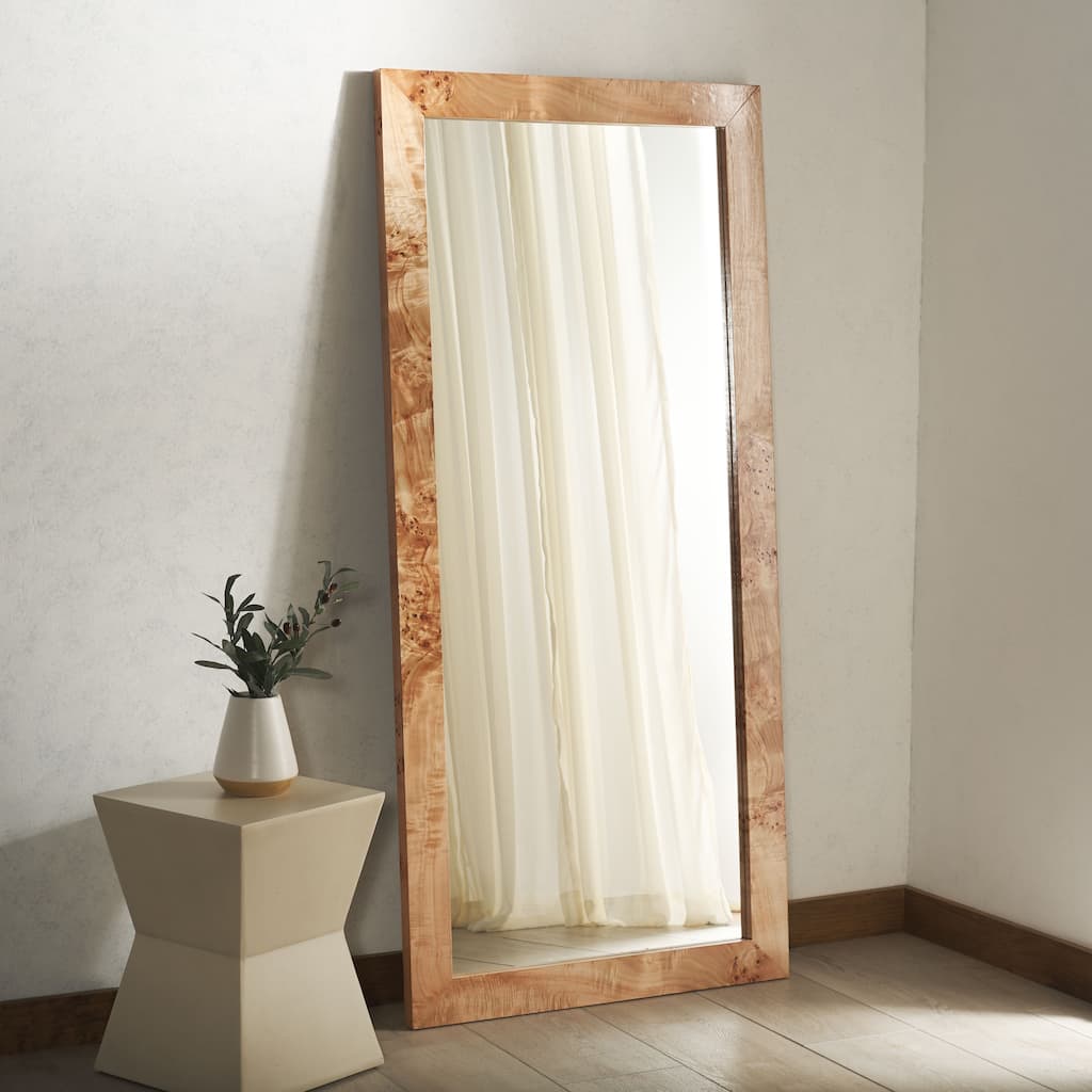 SAFAVIEH Home Ava 30 x 64-inch Vertical Rectangle Natural Mirror - Natural/Light Natural - 29.9"W x 1.2"D x 64.2"H