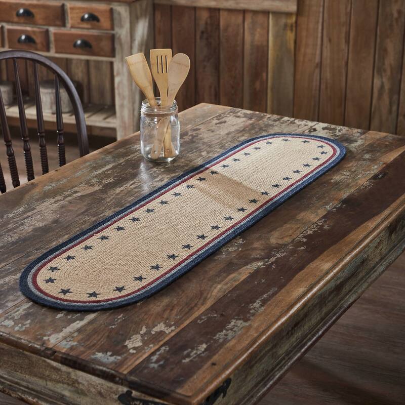 My Country Oval Runner Stencil Stars 12x36
