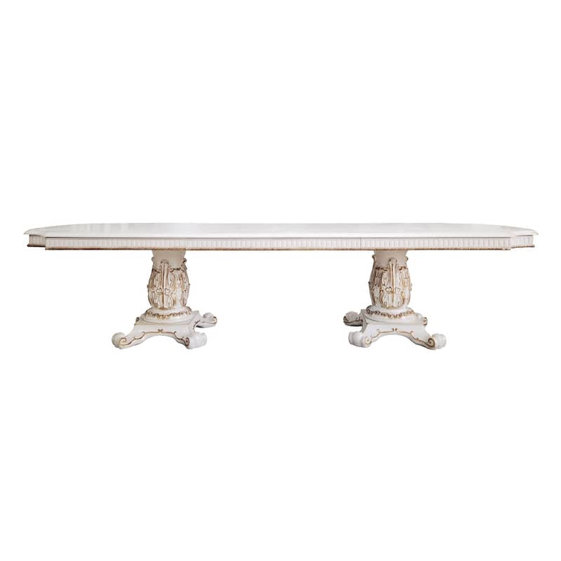 Casada Antique Pearl Dining Table with Double Pedestal