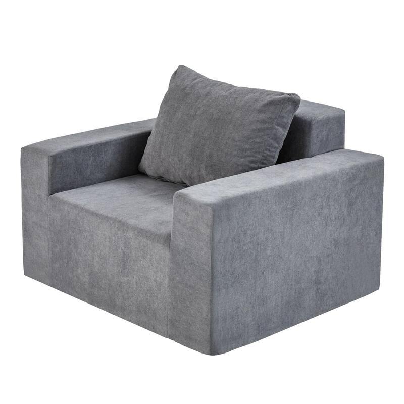 Sofa in a box Foam Sofa Couch with Pillow, Bean Bag Chairs for Adults Stuffed High-Density Foam, Large Bean Bag Single Sofa