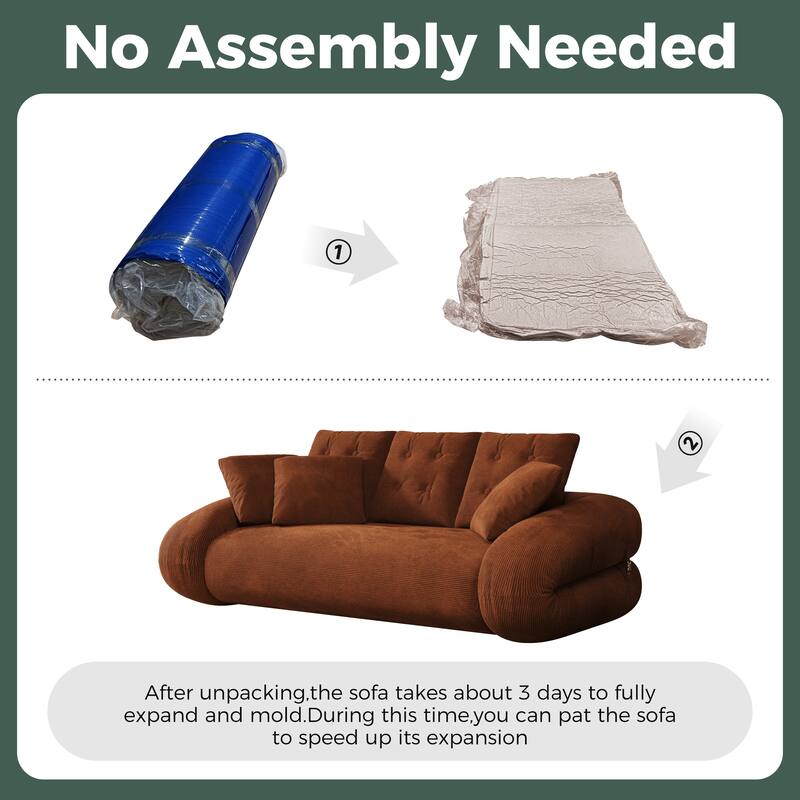 Foldable Corduroy Sleeper Sofa Bed