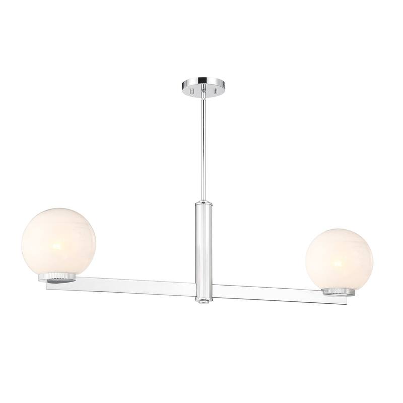 Bellevue SHCH72832 2 Light 42" Wide Linear Chandelier with Strié Glass