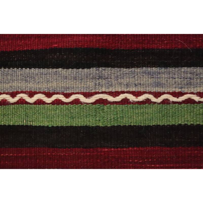 Hand Woven Oriental 100% Wool Carpet Southwestern Tribal Multi-Colored Kilim Area Rug - 10' 2'' X 5' 7''