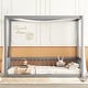 preview thumbnail 14 of 16, Twin Size Canopy Frame Floor Bed with Fence, Guardrails