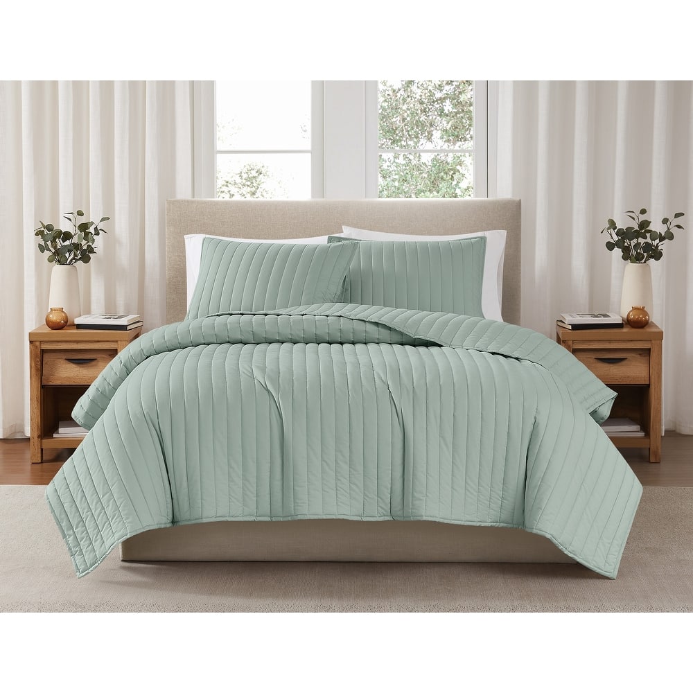 Brooklyn Loom Solid Cotton Percale Quilt Set