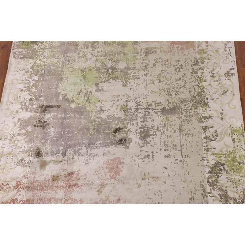 Contemporary / Abstract Area Rug Hand-Knotted Oriental Wool Carpet - 5'7" X 7'11"