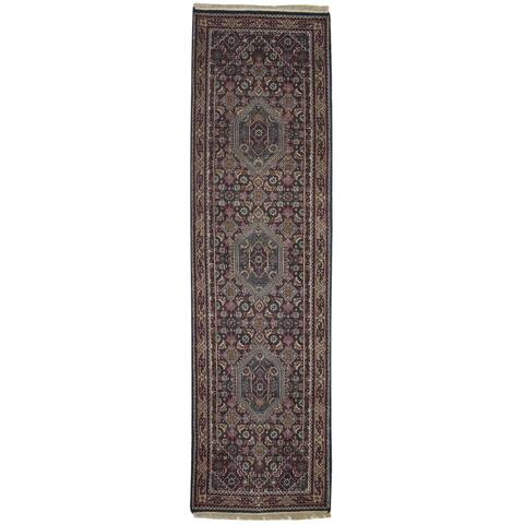 One of a Kind Hand-Knotted Persian 10' Runner Oriental Wool Brown Rug - 2'8"x9'10"