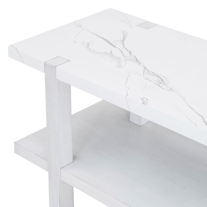 Retro Narrow Console Table with Open Shelf
