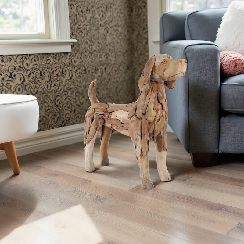 Driftwood Hound Beagle Dog Sculpture Decorative Art - 28" Brown - 28" x 8" x 23"