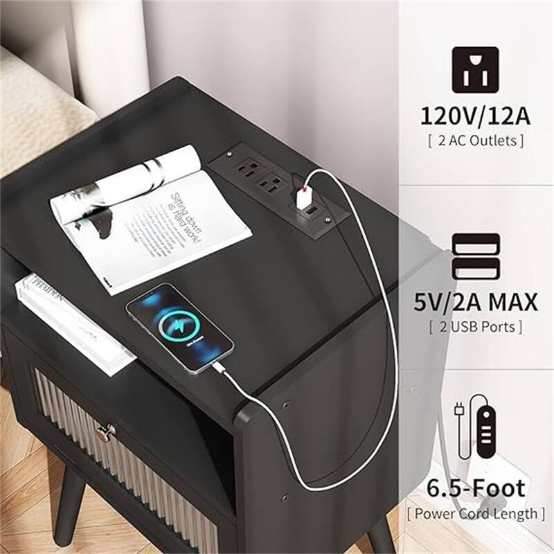 Bedside Tables with Glass Door