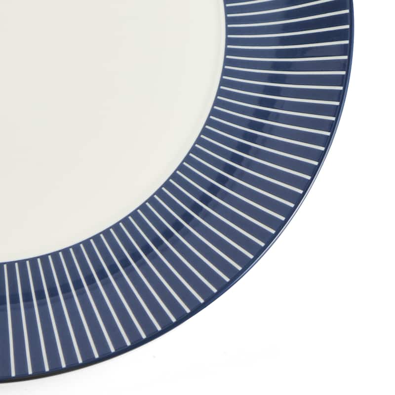 Wedgwood Gio Blue Plate 9.3in, Pinstripe Blue